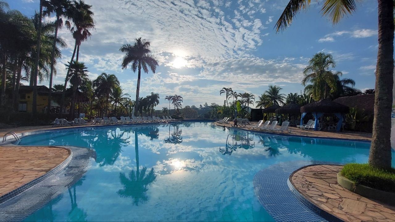 Piscina Carioca cercada por palmeiras